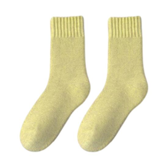 Thickened Fleece Lined Crew Socks Women Winter Socks, Solid Color Mid Calf Thermal Warm Casual for Home Use Cold Weather, Soft Hosiery Daily