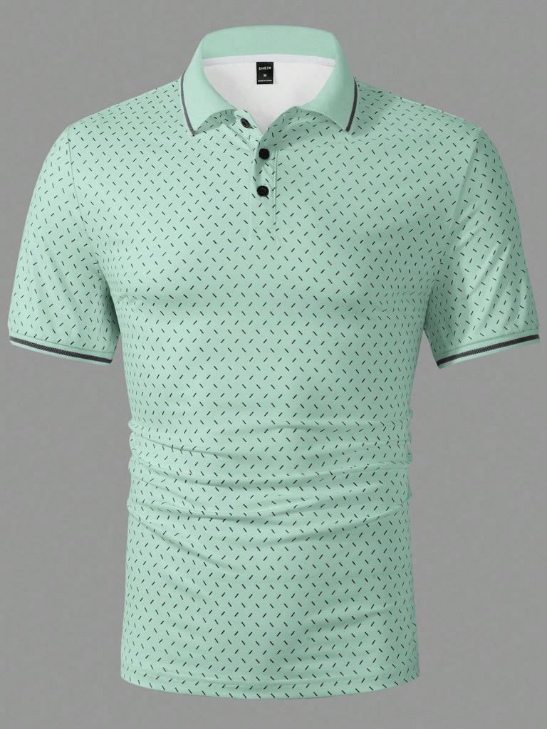 Men's Striped Short-sleeved Polo Shirt, Casual Style, Comfortable for Daily Wear.