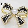 Dainty Bow Jewelry 1 Pair Sparkly Rhinestone Knot Stud Earrings for Women, Faux Pearl Sophisticated Gift Her Ribbon Earrings, Statement Cubic Zirconia