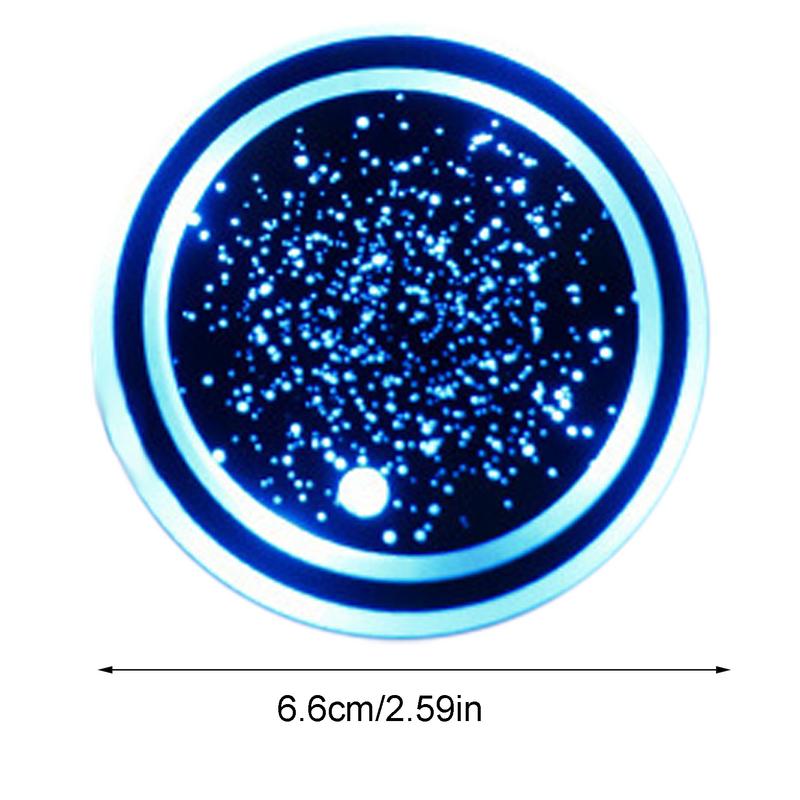 Car Coaster With Light Non-Slip Car Coaster Cup Mat LED Lighted Insert Coaster Cup Mat For Drink 7 Colors Changing For Caravan
