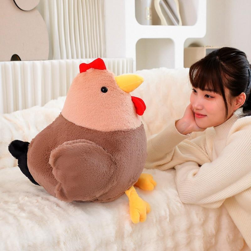 Adorable Plush Chicken Toy Realistic Rooster Stuffed Animal Doll For Kids Gift
