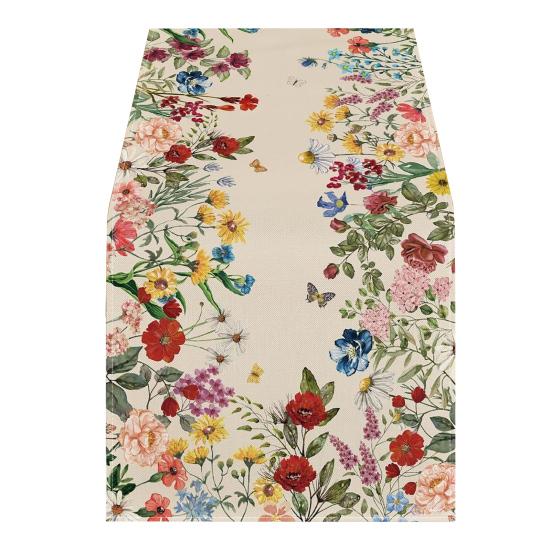 

Дорожка для стола с рождественским цветочным принтом, машинная стирка, украшение для домашней вечеринки, дорожка для стола, защищает стол от жары, царапин, пятен, скатерть One Size E