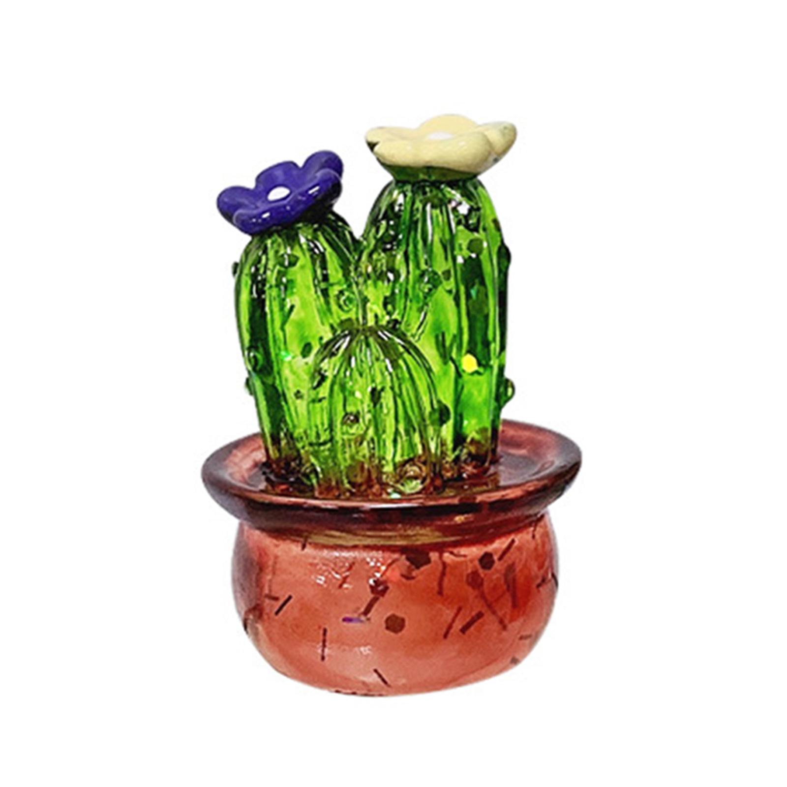 

Resin Cactus Ornament Auto Center Console Rear View Mirror Mount Decors Desktop Gadget Cute Miniature Cactus Figurines B