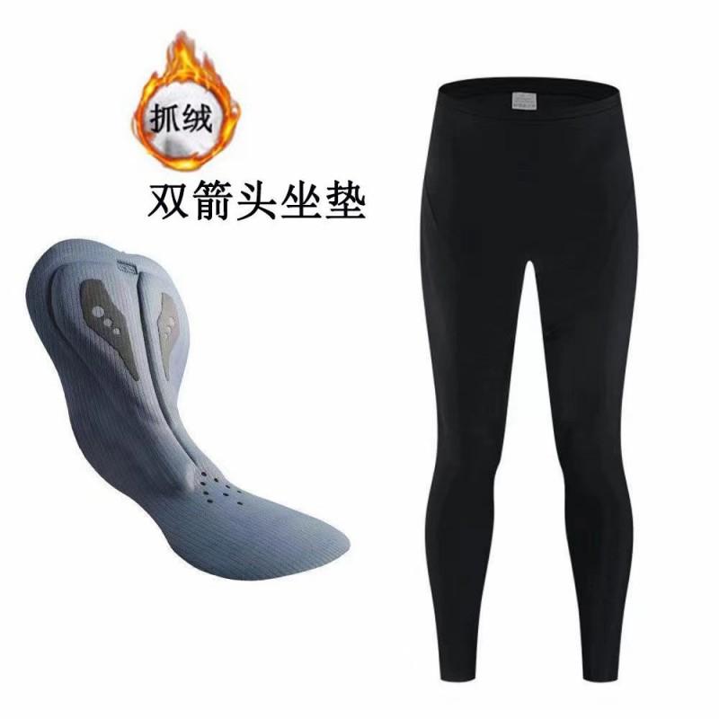 Winter Cycling Padded Seat Cushion With Fleece Lining Unisex Long Sleeve Top Pants Set Mountain Road Bikes