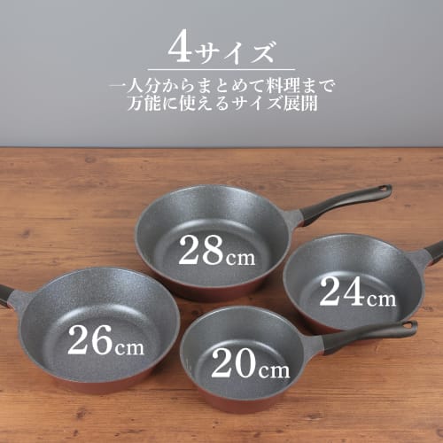 Pearl Metal HC-62 26cm Deep Frying Pan with Measuring Pad, Gas Stovetop Compatible, Measures, Frying, Retort Food, Aluminum Die-Cast, Lightweight, Met