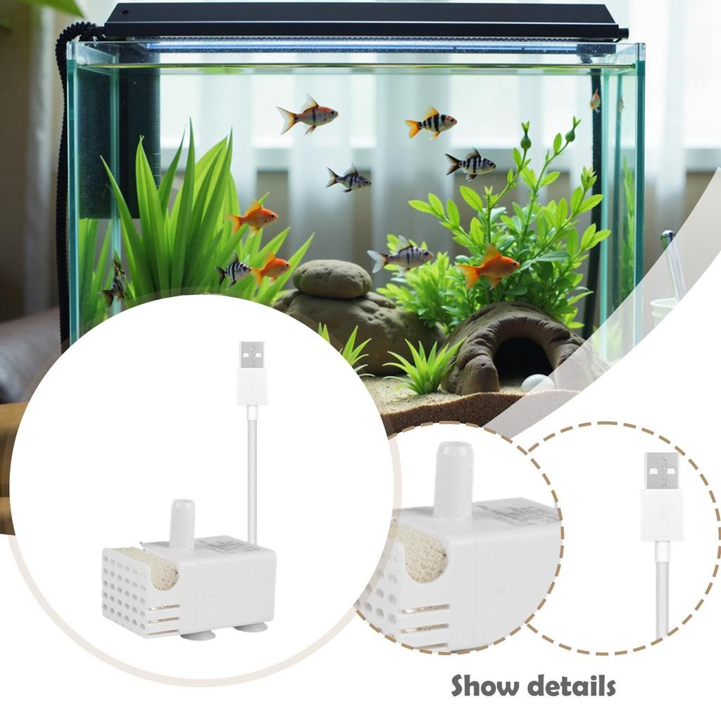Mini pompa do akwarium USB 3W Cicha Wodna do Akwariów Wewnętrznych Zewnętrznych Strony Basenu Zestaw Filtracyjny