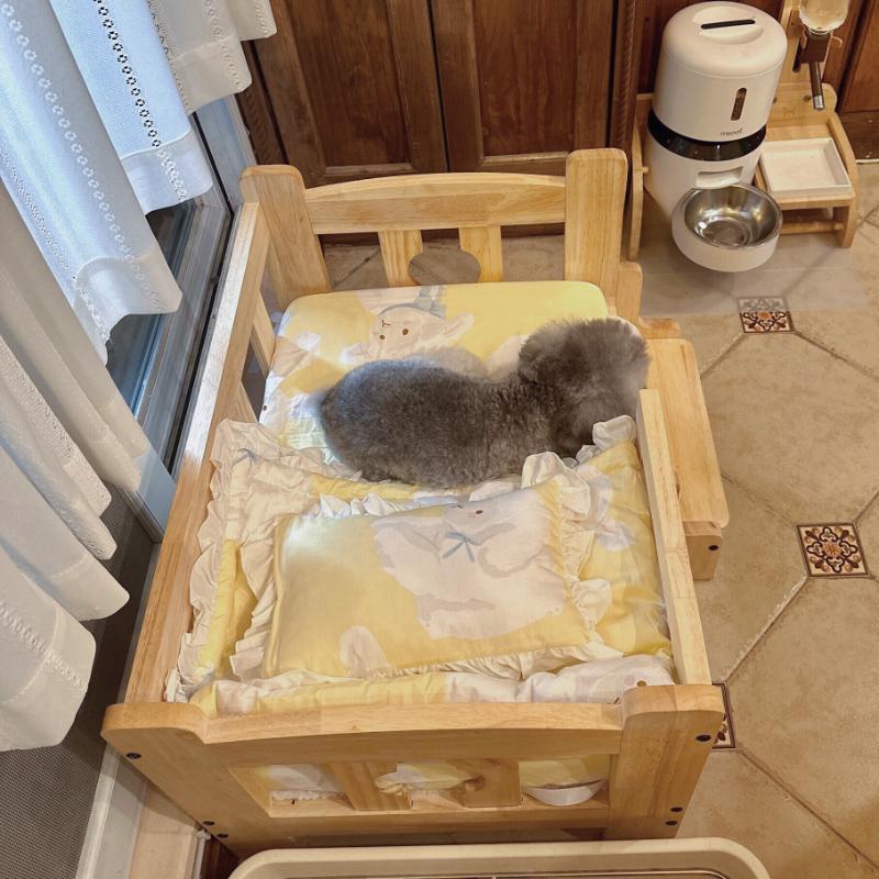 Cat Dog Solid Wood Off The Ground Kennel Pet Bed Pet Kennel Furniture Products Supplies Beds Accessories Comfortable Durable