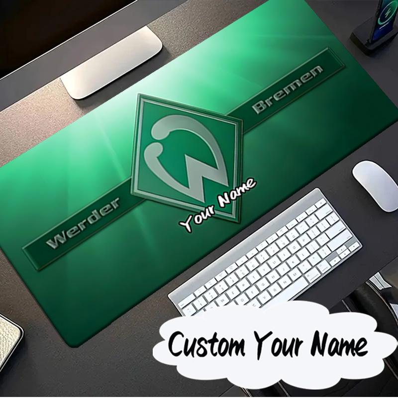 Custom Name Mouse pad Green And White Werder Mouse pad, Gaming Mouse Pad, keyboard pad, Desk Decor for computer notebook Fan Birthday Gift