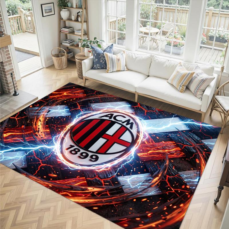 AC Milan Design Crystal Velvet Carpet Cozy Non?Slip Printed Rug For Bedroom Living Room Entrance