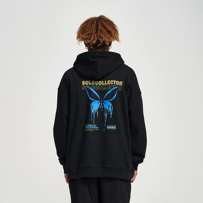 Spring and Autumn Thin Sweater Boys and Girls Couple Jacket Loose Trend American Printed Pullover Hoodie