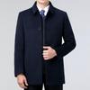Double-sided Cashmere Coat for Men, Medium-length Winter Thickened Wool Top, Middle-aged Dad Warm Woolen Woolen Coat