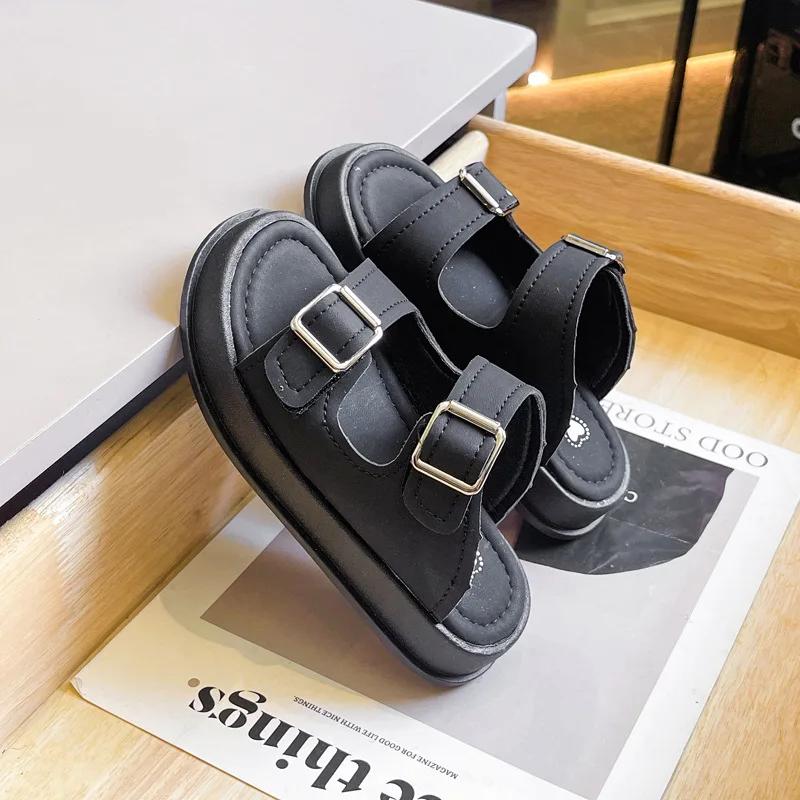 Children's Slipper for Girls Summer Open-toe Boys Causal Beach Slides Mules Fashion Thick Bottom Kids Cool Slippers Versatile