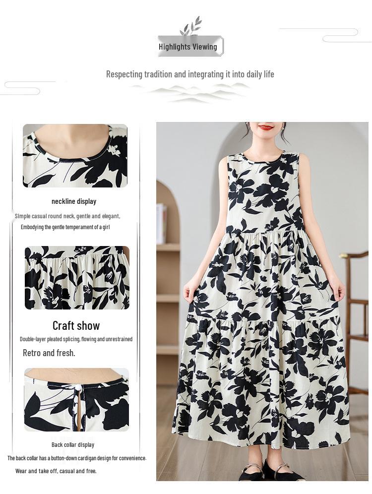 2024 Plus Size Women's Sleeveless Tank Top Long Dress - Simple Summer Style