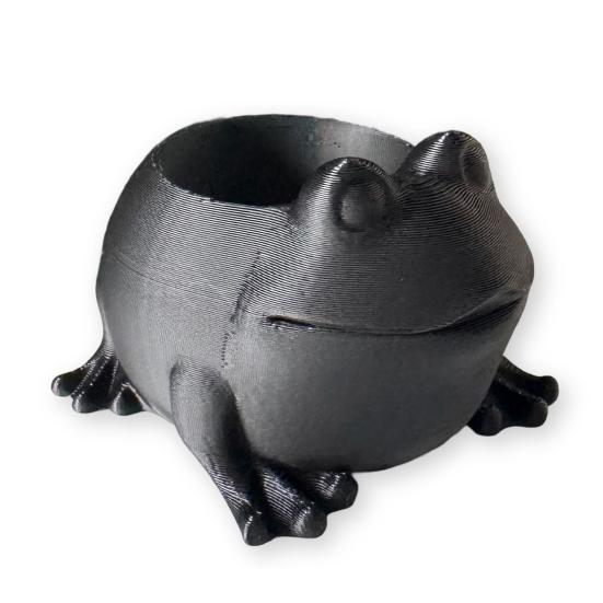 

3D Printed Frog Planter Pot Indoor Outdoor Animal Shape Succulents Herb Plants Flower Pot Container Home Balcony Garden Decoration чорний