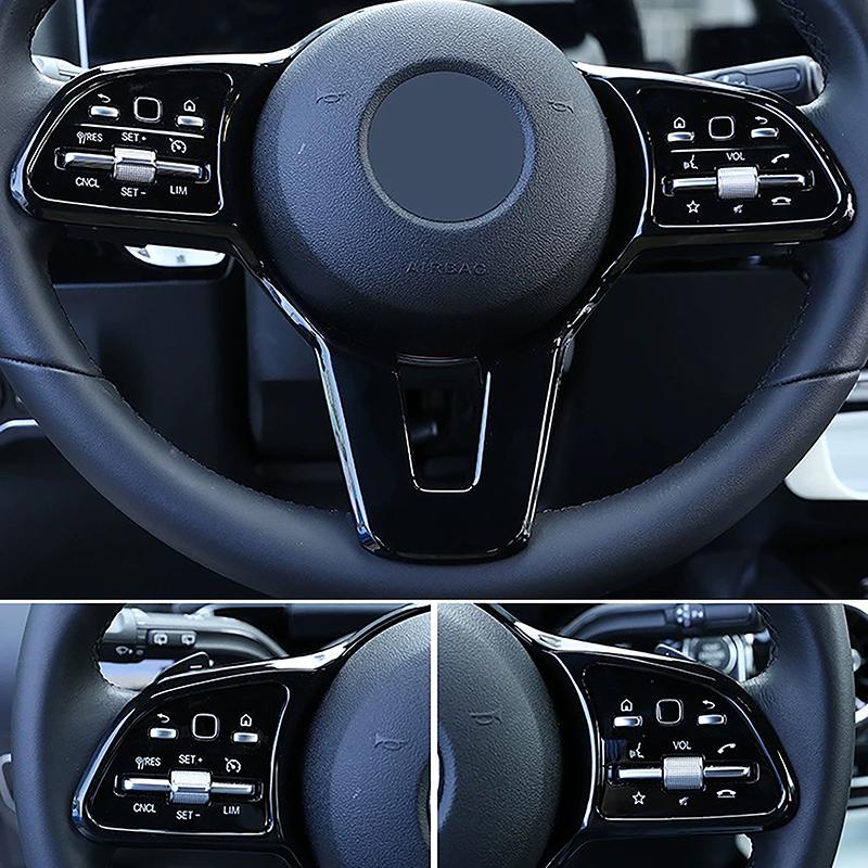 Car Steering Wheel Frame Trim For Mercedes Benz A B C GLB Class W177 W247 X247 - Carbon Fiber Color Interior Accessories