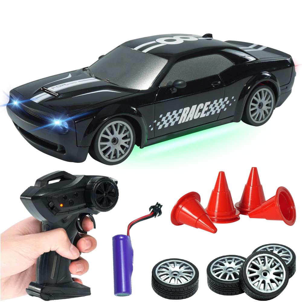 

OBEST RC Car, Drift Car, Toy, Electric Remote Control Car, Rechargeable, Cool, Underlight, Samurai Design, Birthday Gift, Christmas Gift, Black