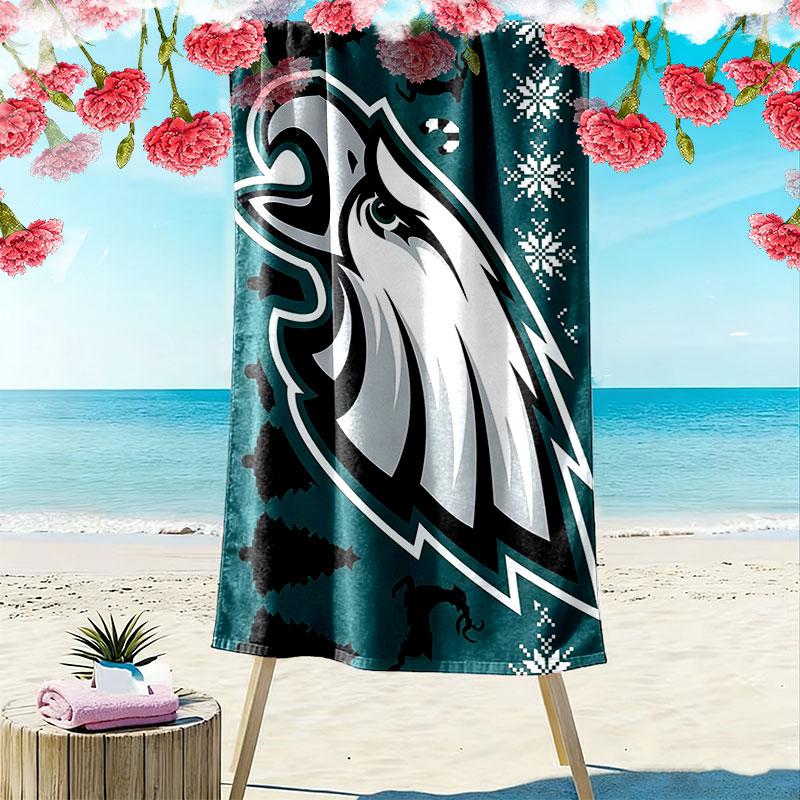 PHI Eagles Print Strandtuch, Großes Weiches Schnelltrocknendes Handtuch für Strand Camping Schwimmen