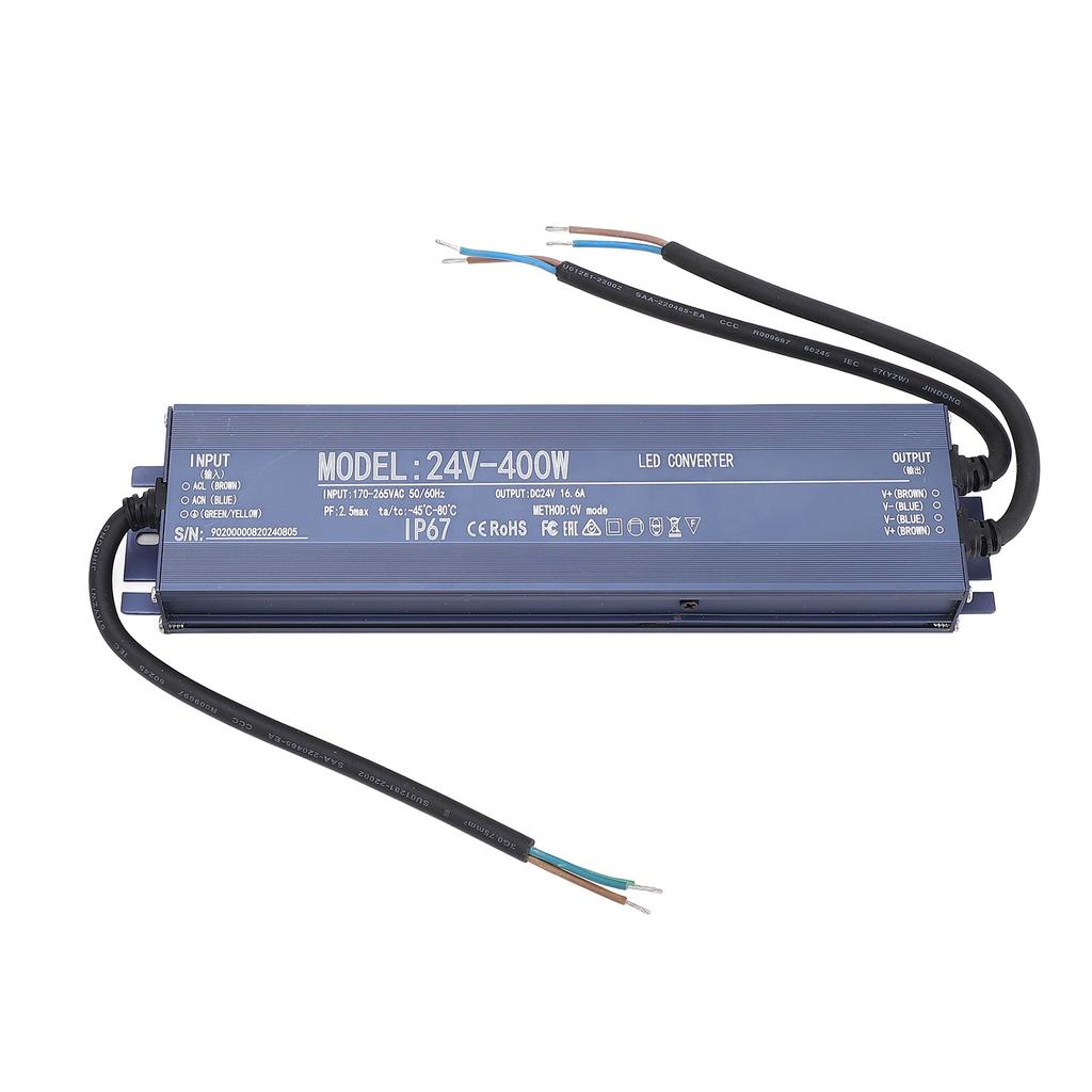 Waterproof LED Driver IP67 Constant Voltage Power Supplies Protection Chip 400W AC170?265V24V 16.6A