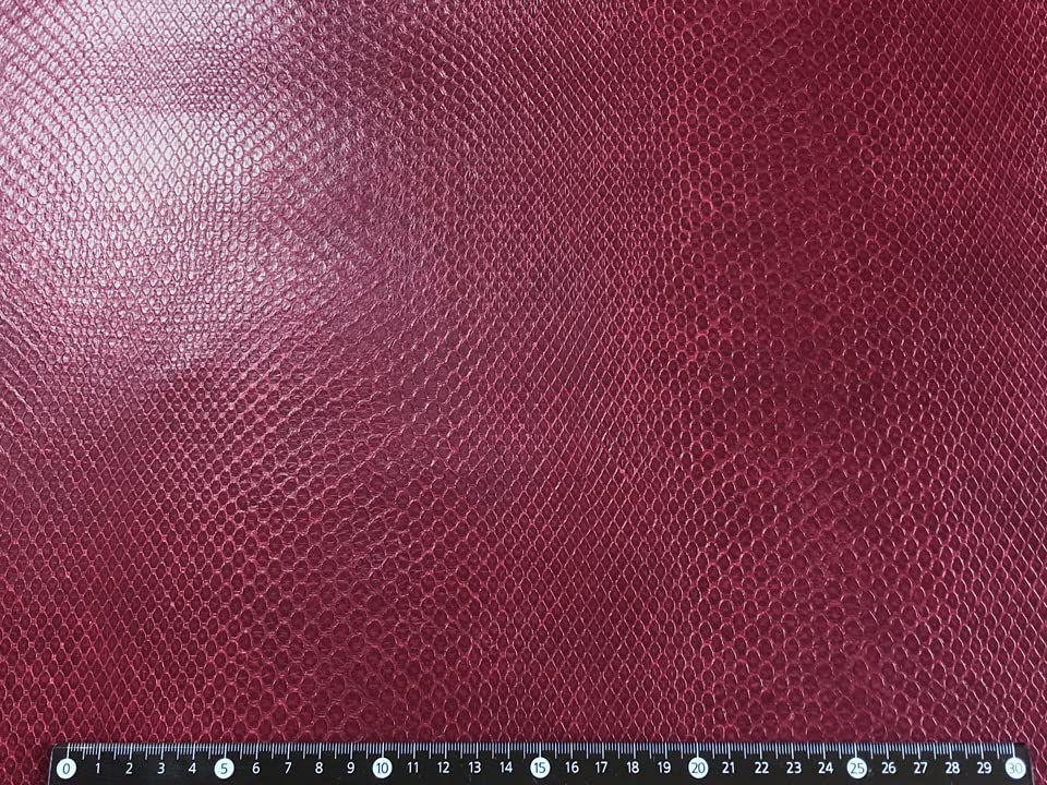 Snakeskin Synthetic Leather Fabric Wine 118 X 44 Cm [Basic Snake, Red]