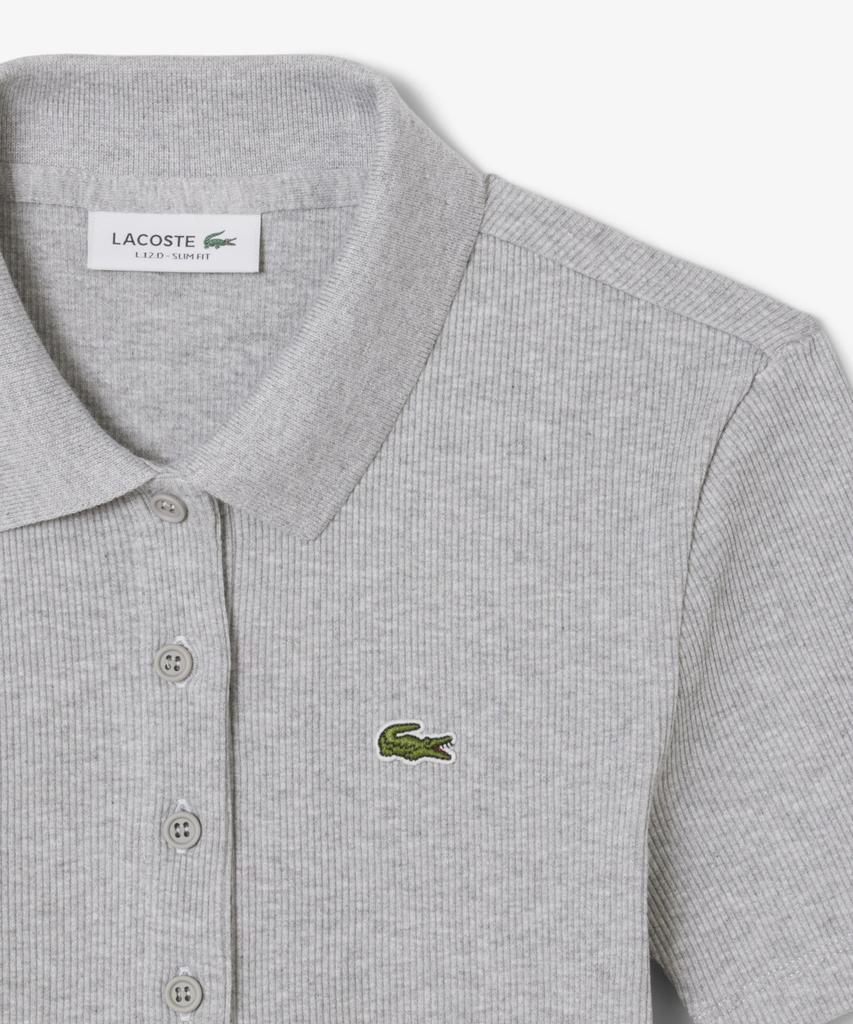 LACOSTE Women'S Slim Fit Rib Knit Polo Shirt Df5377-56G Cca