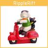 Cat Dog Resin Riding Motorcycle Action Figure Model Toy Micro Decorate Landscape