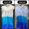 1.5M LED Dance Fan Belly Dance Ballet Fan Women Dance Party Stage Show Props LED Long Silk Fans Glowing Silk Cloth Hand Held Fan