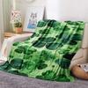 1PC Four-leaf clover Print FlAannel Blanket, High quality Comfortable for All Seasons, Home Decor, Warmth and Comfort