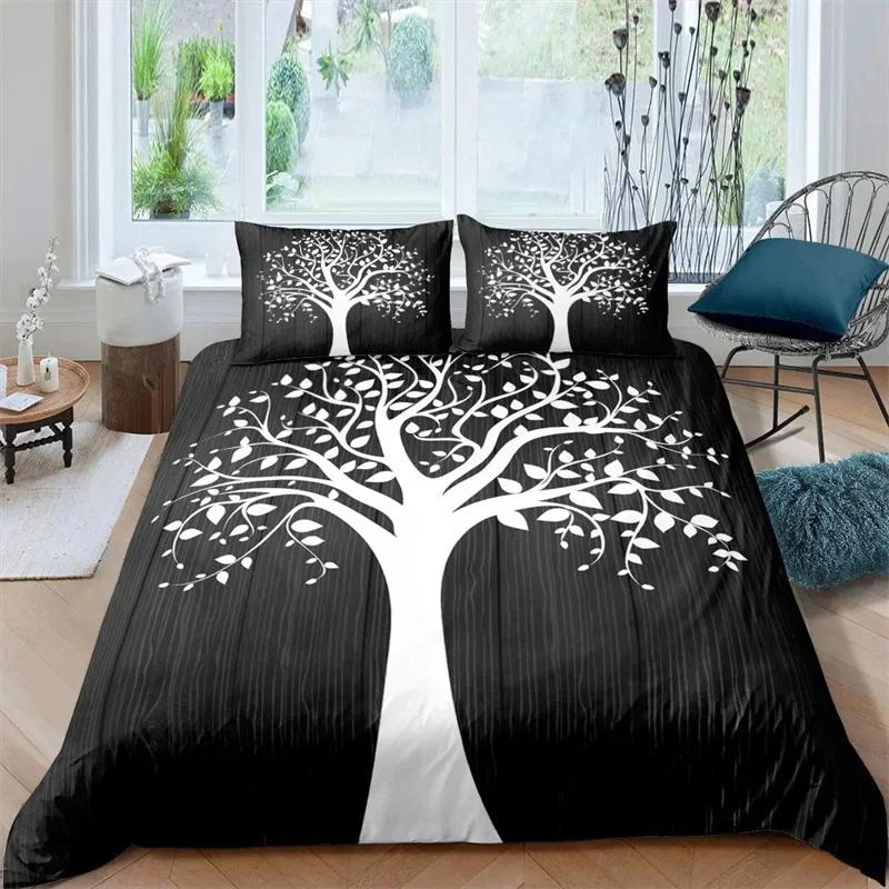 Comforter Moon And Sun Black And White Bedding Soft Tree Of Life All Galaxy Stars Mandala Tribal Decor For Women