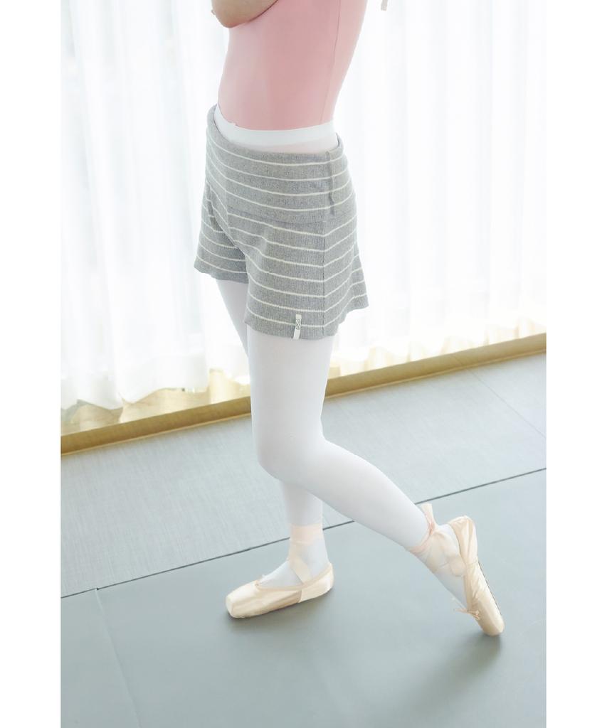 Kyupido Petit Stripe Warm-Up Shorts _ Gray