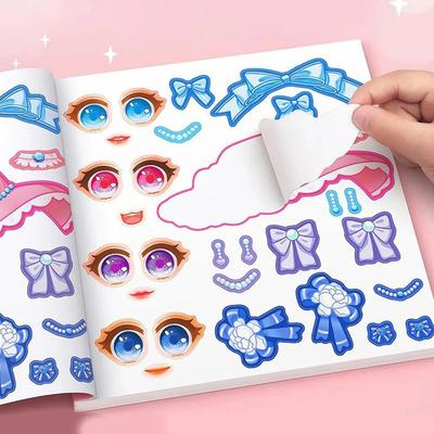 1set Toy Puzzle Stickers Reusable for Girls Cartoon Princess Make a Face Stickers Handicrafts Creative Kids Stickers