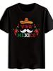 Black T-shirt with Vibrant Mexican Graphic - "VIVA MEXICO" Design