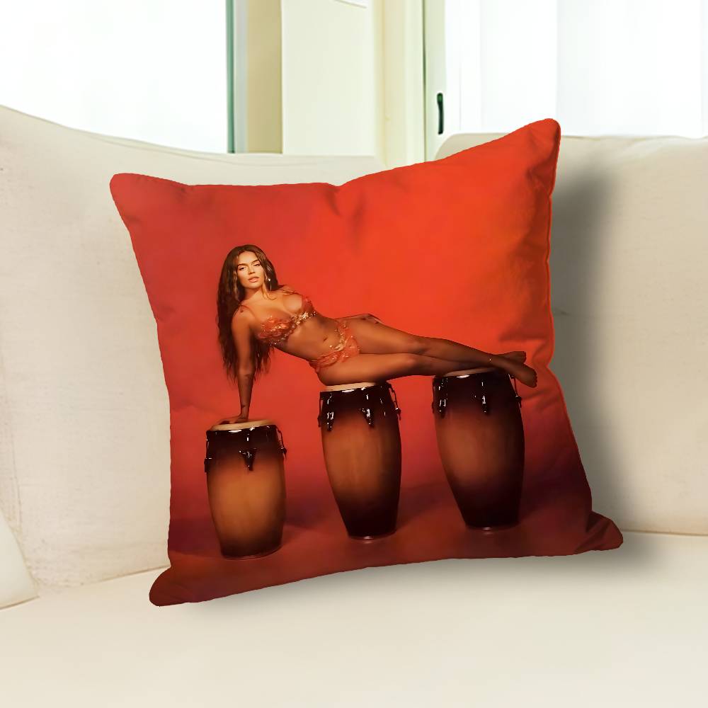 K-Karol G Tropicoqueta Various Sizes Square Pillow Case For Car Home Bedchamber Decor Custom Valentine gift