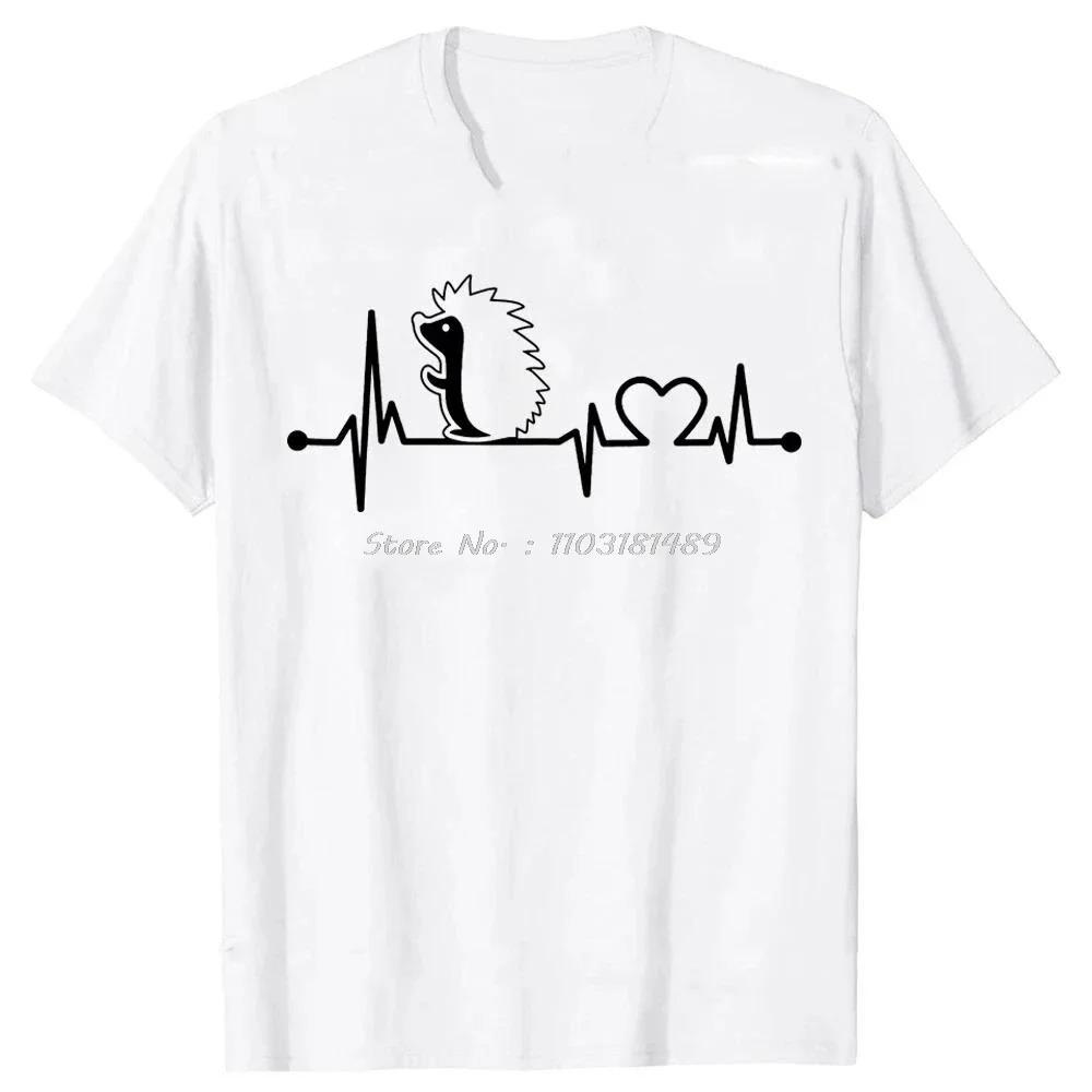 

Ретро футболка для любителя ежей Смешное животное Крутой подарок для любителя Обычная фитнес-футболка Дизайнерские футболки с коротким рукавом Мужская одежда XXXXXL белый