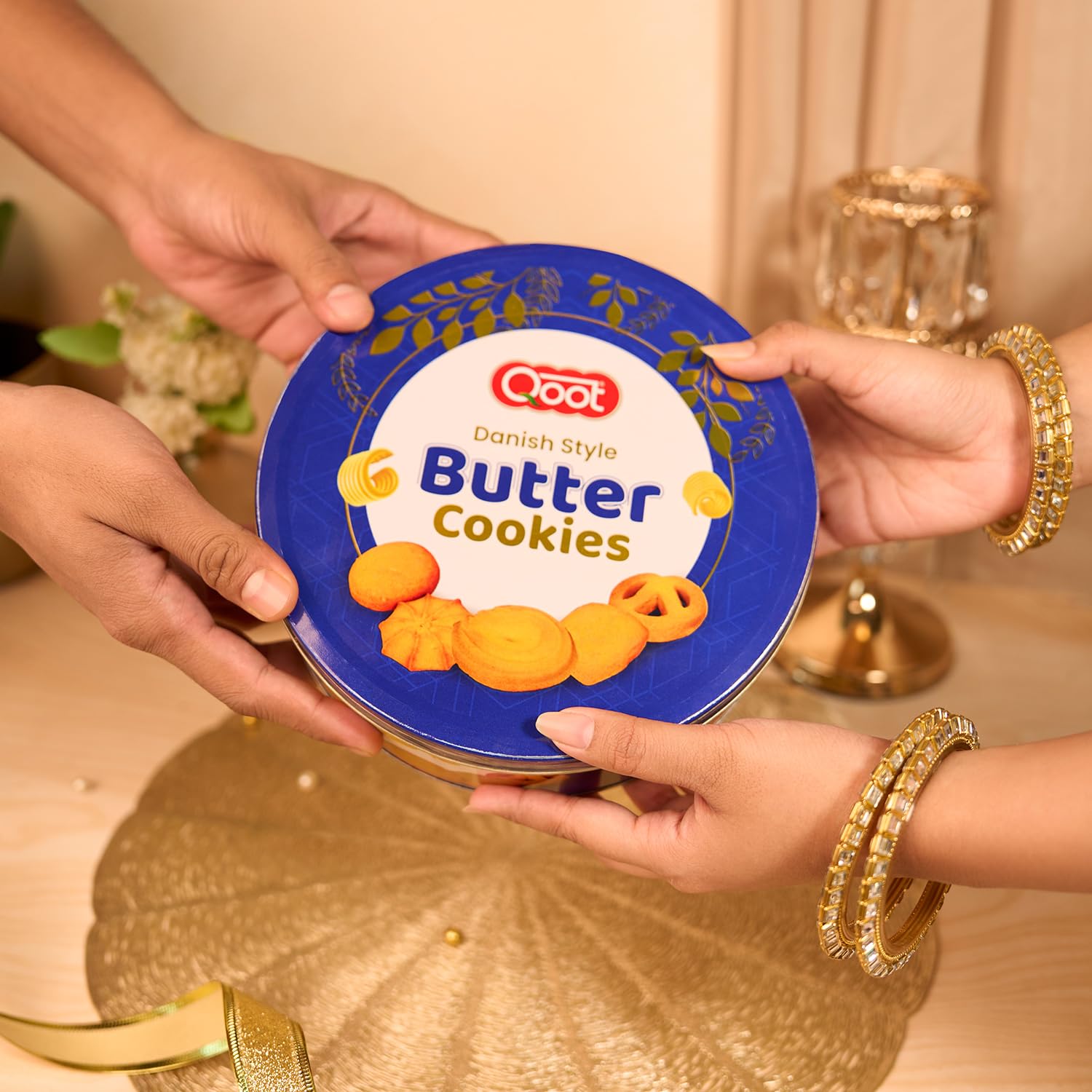 Qoot Danish Butter Cookies 400G Tin Box Rich,Mouth Butter Goodness|Healthy & Tasty Cookies|Made Without Artificial Preservatives or Additiv