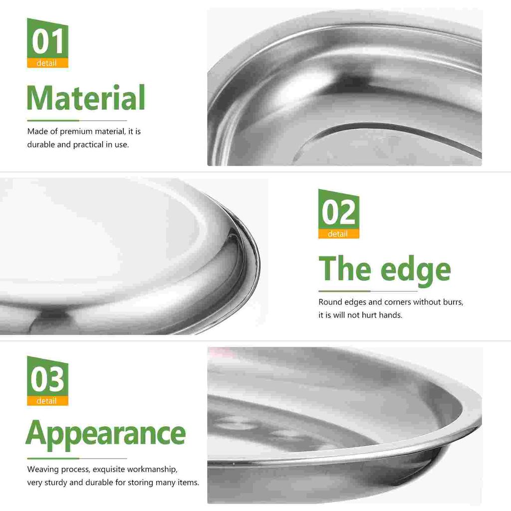 Plate Skillet Practical Pastry Snack Restaurant Stainless Steel Oval Child Serving Tray
