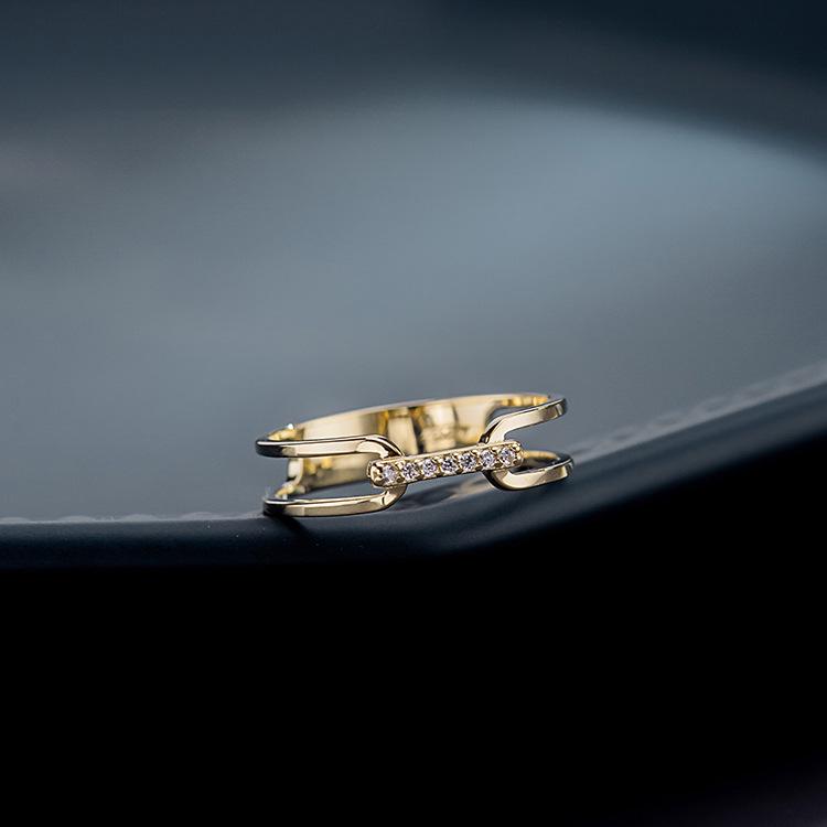 Minimalist S925 Sterling Silver Diamond Index Finger Ring for Women