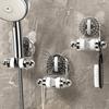 [Adjustable Gray Shower Head Holder] Adjustable Shower Head Bracket with Butterfly Design, Wall-mounted Shower Holder, Bathroom Storage Organizer