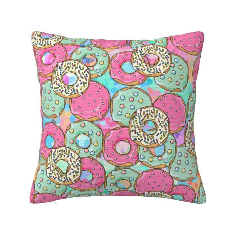 Custom Chocolate Donut Doughnut Cushion Covers Funny Pattern Food Soft Nordic Pillow Case Home Decor