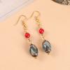 Boucles d'oreilles en agate perle dzi neuf yeux tibétaine design original boucles d'oreilles dent de tigre littéraires rétro boucles d'oreilles chinoises femmes
