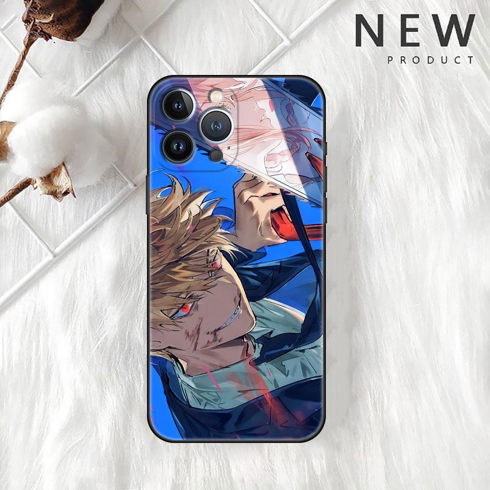 Comic Chainsaw Man Telefonkasten für iPhone 11 13 Pro Max 12 Mini 7 8 Plus SE 2020 X XS 6 6S 5 5S Weiche Funda Silikon Rückseite
