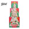 Stackable Xmas Ornaments 3Pcs Christmas Gift Box, Layered Cube Plastic Boxes with Santa Festive Storage Bins Snowman Reindeer, Tabletop Display
