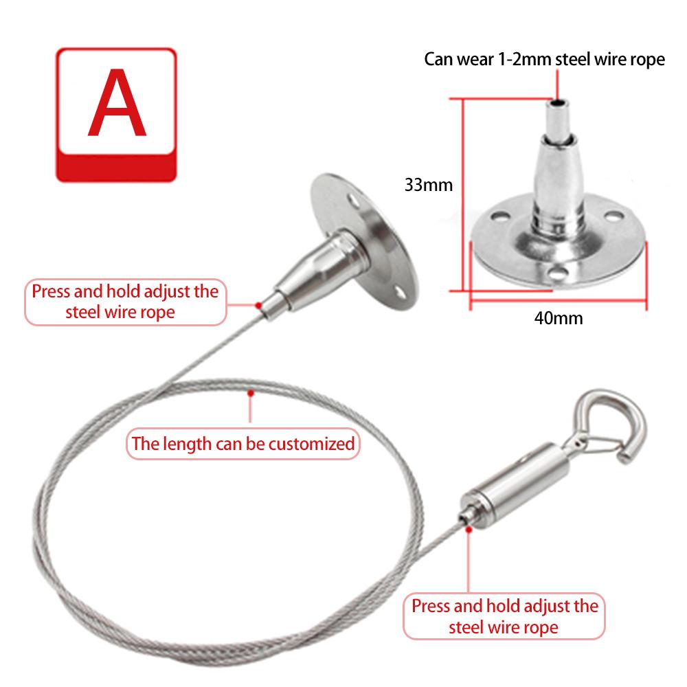 4 Stück 1,5 mm Drahtseil-Federhaken, verstellbar, zum Aufhängen von Wäscheleinen, festes Geländerschloss, Hebecode, geeignet für Lichtpaneele