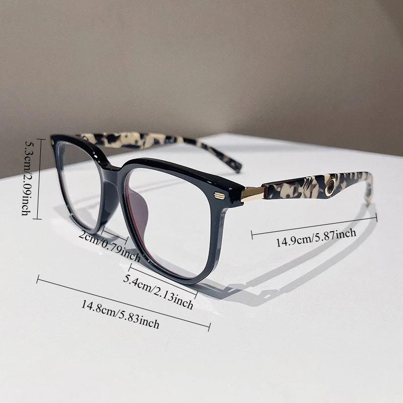 Women Fashion Glasses Frame Vintage Frames Men Retro Square Imitation Wood Grain Legs Spectacles