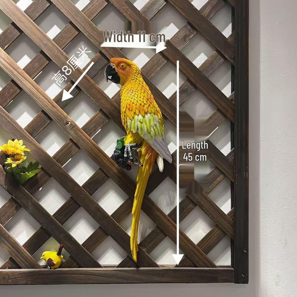 Creative Resin Macaw Cockatoo Small Bird Wall Hanging Ornament
