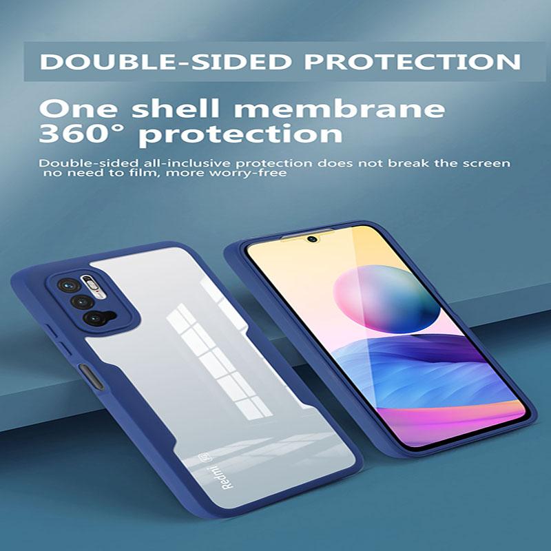 360 Full Body Protection Case For Redmi Note 9 10 Pro 10S 10T Note 11 Note 12 Note 13 Pro Double Sided Silicone Shockproof Cover