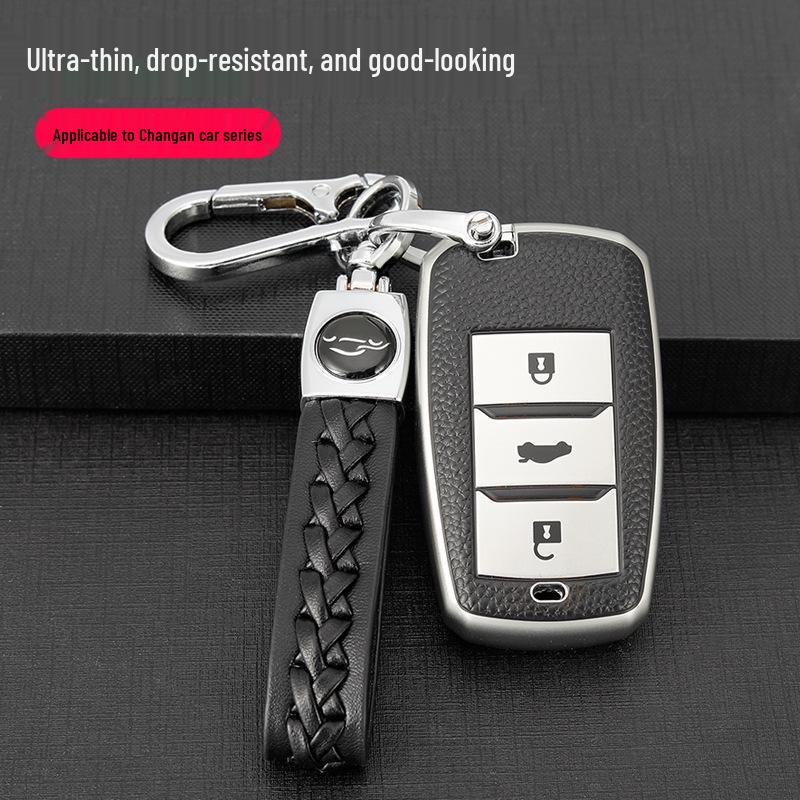 Changan Car Key Case for Benben CS35/15/55/75, Ruicheng, Yuexiang CC, Yidong XT/DT - Durable Shell with Buckle for Men