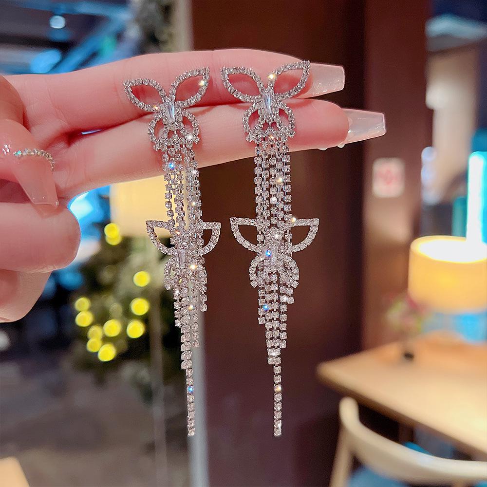 925 Silver Needle Tassel Pearl Earrings: High-End Celebrity Design for Women