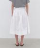 CLUNY Muse Shirring Flare Long Skirt - White