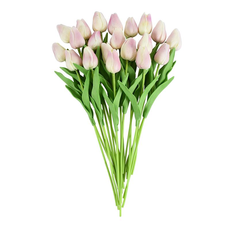 10 Heads Luxury Artificial Tulips Flowers White Real Touch Bouquet Foam Fake Flower Wedding Home Living Room Christmas Decoratio