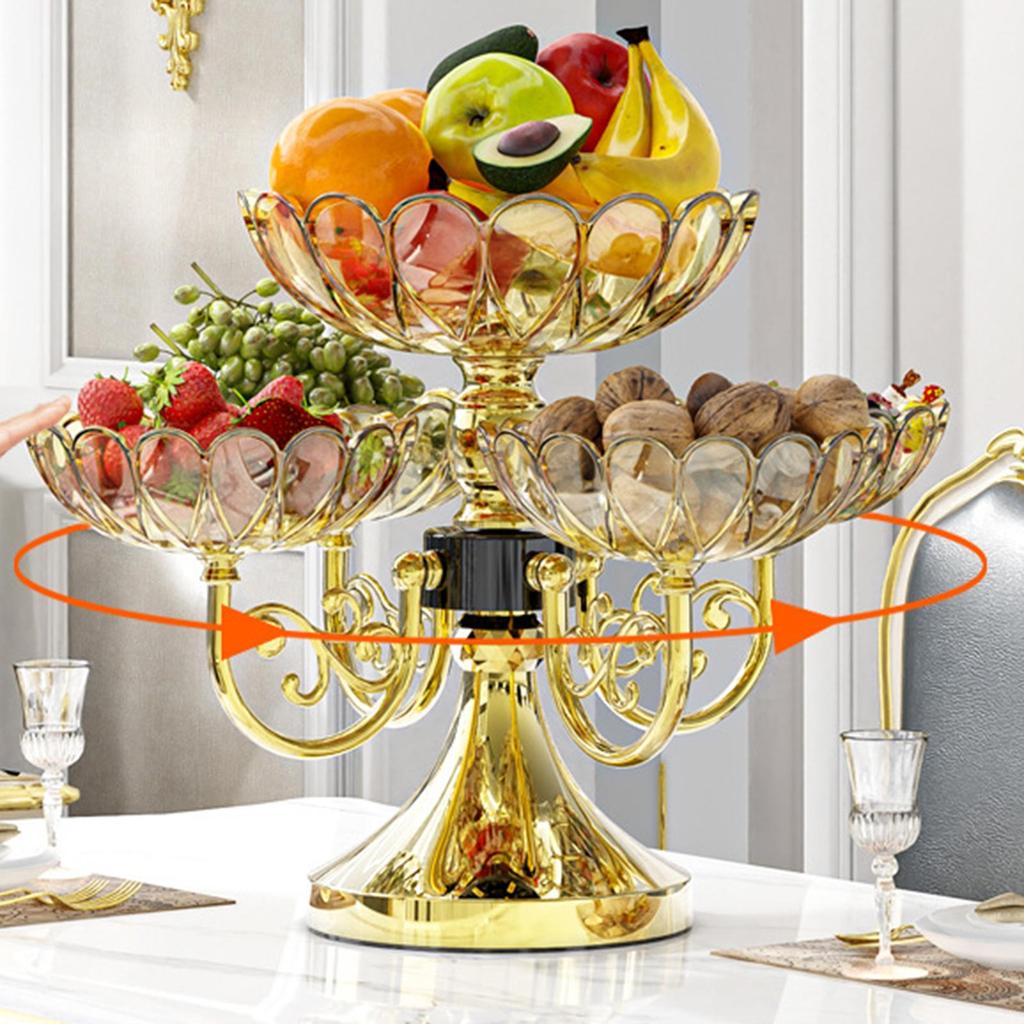 Dried Fruit Plate, Flower Snack Dessert Rotating Serving Tray for Restaurant, Hotel